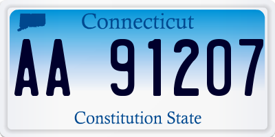 CT license plate AA91207