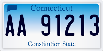 CT license plate AA91213