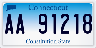 CT license plate AA91218