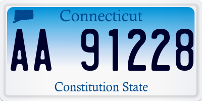 CT license plate AA91228