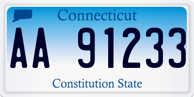 CT license plate AA91233