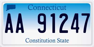 CT license plate AA91247