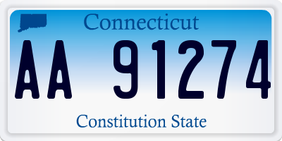 CT license plate AA91274