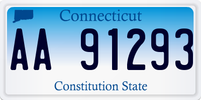 CT license plate AA91293