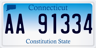 CT license plate AA91334