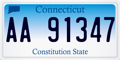 CT license plate AA91347