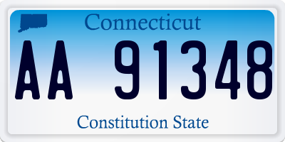 CT license plate AA91348