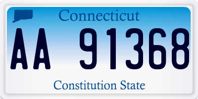 CT license plate AA91368