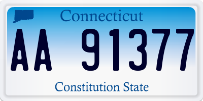 CT license plate AA91377