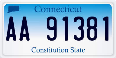 CT license plate AA91381