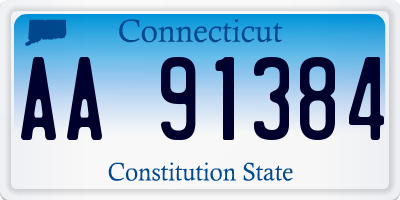 CT license plate AA91384