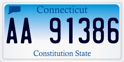 CT license plate AA91386