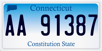 CT license plate AA91387