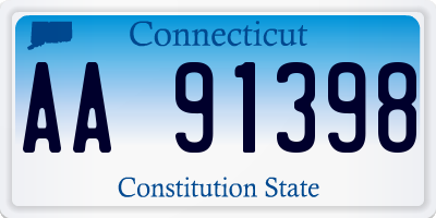 CT license plate AA91398