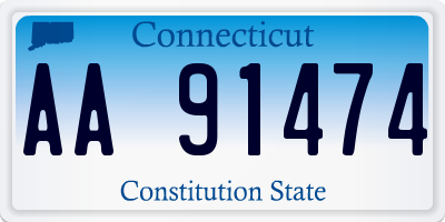 CT license plate AA91474