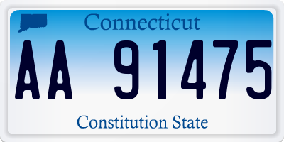 CT license plate AA91475