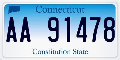 CT license plate AA91478