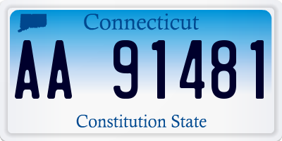 CT license plate AA91481