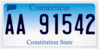CT license plate AA91542