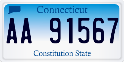 CT license plate AA91567