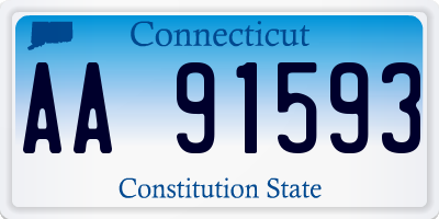 CT license plate AA91593