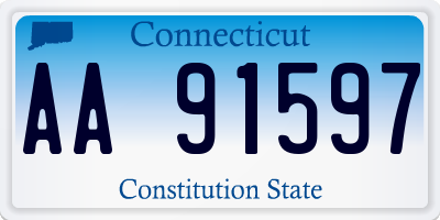 CT license plate AA91597