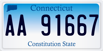 CT license plate AA91667