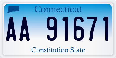CT license plate AA91671