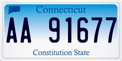 CT license plate AA91677
