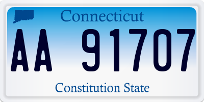 CT license plate AA91707