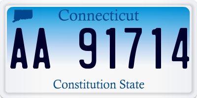 CT license plate AA91714