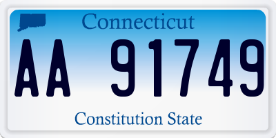 CT license plate AA91749