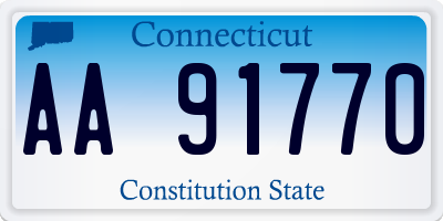 CT license plate AA91770