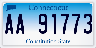 CT license plate AA91773