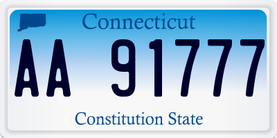 CT license plate AA91777