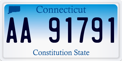 CT license plate AA91791