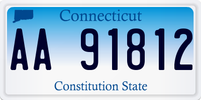 CT license plate AA91812