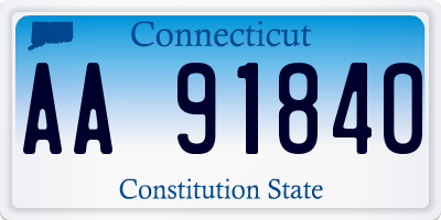 CT license plate AA91840