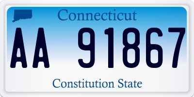 CT license plate AA91867