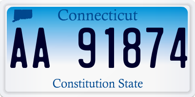 CT license plate AA91874