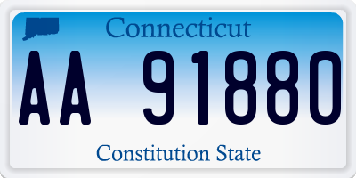 CT license plate AA91880