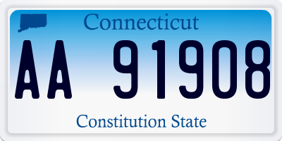 CT license plate AA91908
