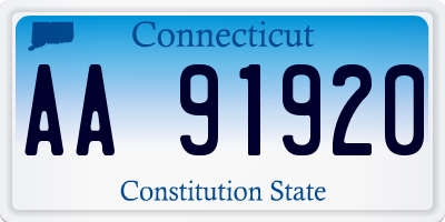 CT license plate AA91920