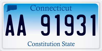 CT license plate AA91931