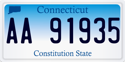 CT license plate AA91935