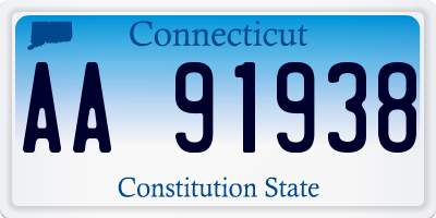 CT license plate AA91938