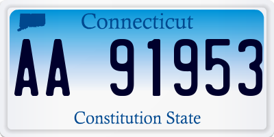 CT license plate AA91953