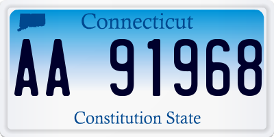 CT license plate AA91968