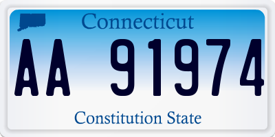 CT license plate AA91974
