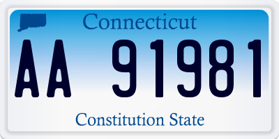 CT license plate AA91981